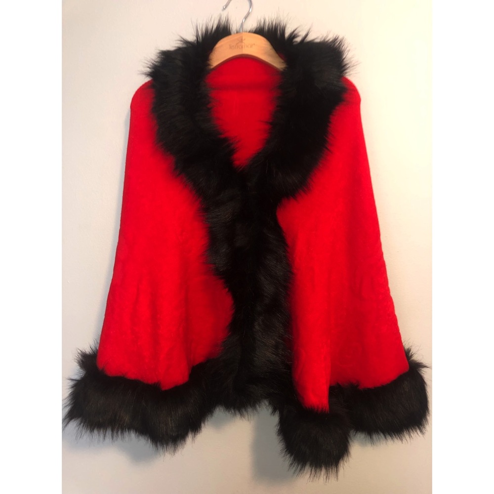 Luxury Bridal Faux Fur Cashmere Wool Shawl Wedding Coat for Winter